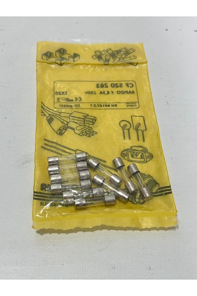 Omega Cf 520263   فيوز زجاجي 6,3 أمبير 250 فولت 5 × 20 مم (10 قطع)