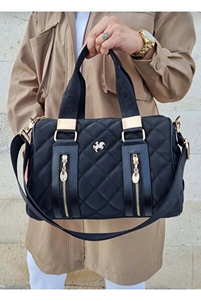 Just Polo حقيبة يد وكتف نسائية باللون الأسود من Justpolo