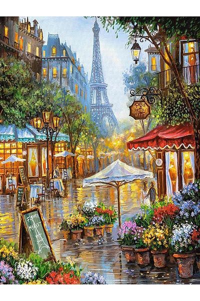 pixartsanat Paris Landscape Eiffel Tower 30*40 PixArt Art Diamond Mosaic Painting Diamond Turkey