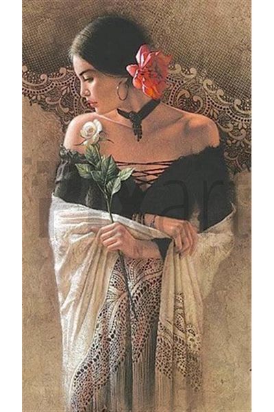 pixartsanat Spanish Girl Pixart Art Diamond Mosaic Painting Diamond Turkey 33*61
