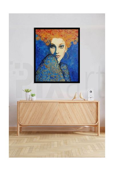 pixartsanat Pixart Diamond Mosaic Painting - Artistic Girl, Diamond Colored, Turkey 46*53