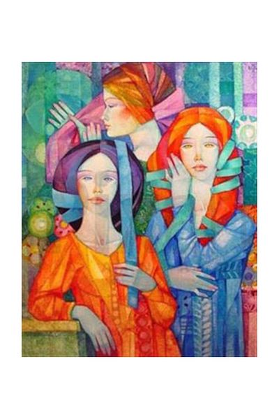 pixartsanat Colorful Women Pixart Art Diamond Mosaic Painting Diamond Türkiye 56*71