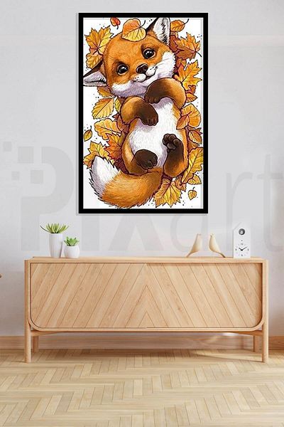 pixartsanat Baby Fox 30*40cm Pixart Art Diamond Mosaic Painting Diamond Turkey
