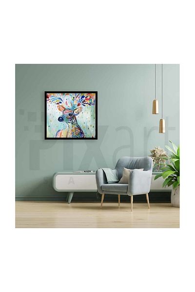 pixartsanat Pixart Art - Colorful Deer Daimond Musical Painting 58*53
