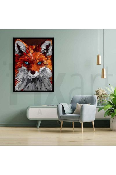 pixartsanat Portrait of Fox 30 * 40 Cm Pixart Art Diamond Mosaic Painting Diamond Turkey