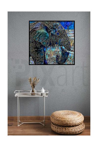 pixartsanat Elmastan Elephant Pixart Art Diamond Mosaic Painting Diamond Turkey 72*70