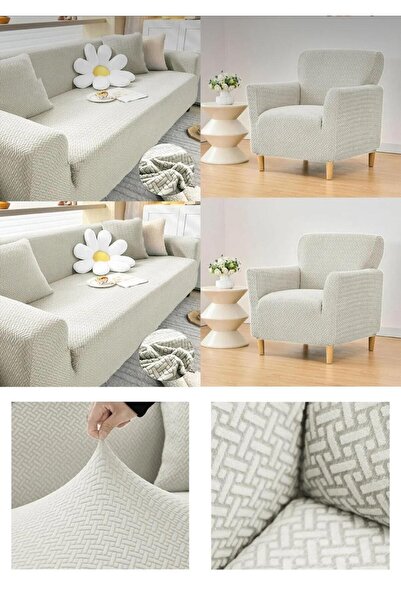 seltenet طقم غطاء أريكة جاكار مطاطي قابل للتمدد - 3 3 1 1 غطاء أريكة أريكة سرير