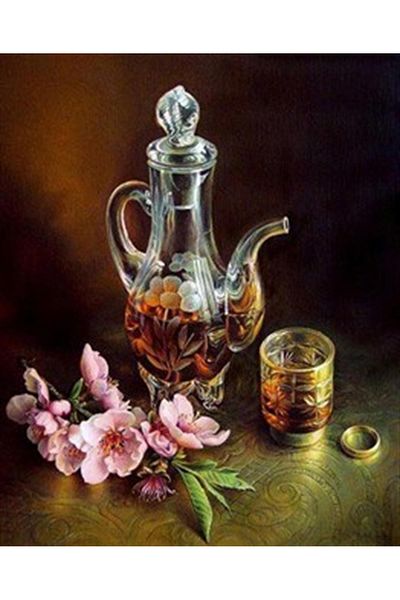 pixartsanat Flower And Sorbet Pixart Art Diamond Mosaic Painting Diamond Turkey 46*56