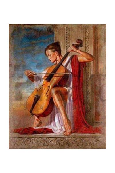 pixartsanat Cello And Woman Pixart Art Diamond Mosaic Painting Diamond Turkey 51*66
