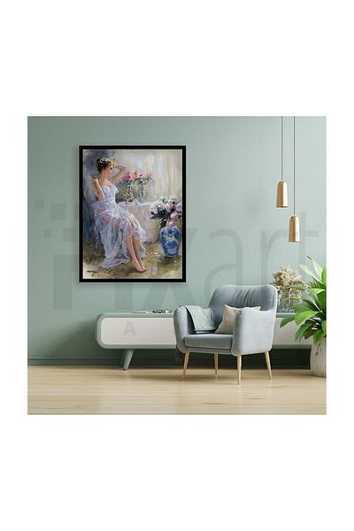 pixartsanat Girl in Tulle Dress Pixart Art Diamond Mosaic Painting Diamond Türkiye 51*64