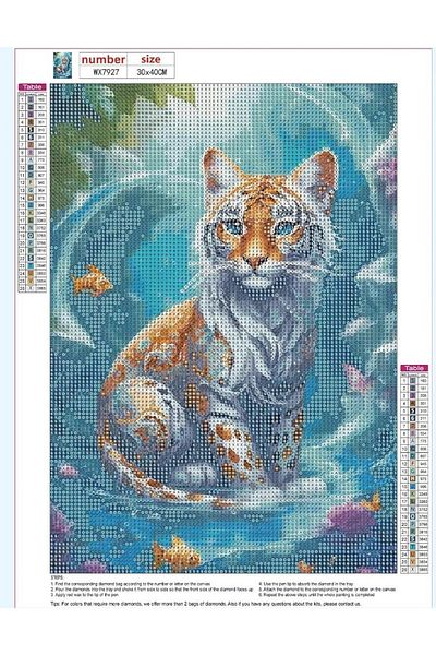 pixartsanat Baby Tiger Pixart Art Diamond Mosaic Painting Diamond Turkey 30X40