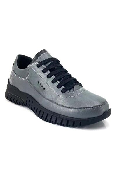 Mammamia 3275 Genuine Leather Casual Women's Shoes-Smoked