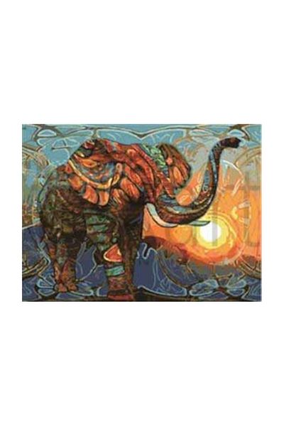pixartsanat Elephant on the Sunset Pixart Art Diamond Mosaic Painting Daimond Turkey 71*53