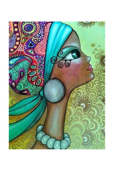 pixartsanat Woman with Embroidered Eyes Pixart Art Diamond Mosaic Painting Diamond Turkey 41*56