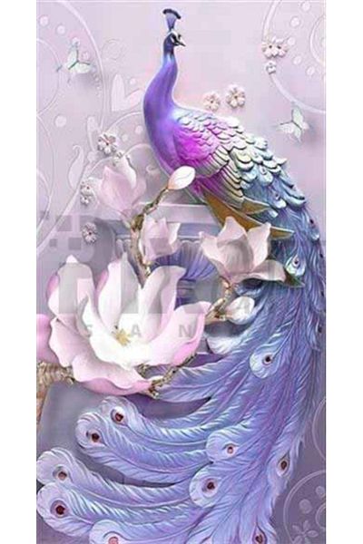 pixartsanat Fancy Peacock Pixart Art Diamond Mosaic Painting Diamond Türkiye 44*80