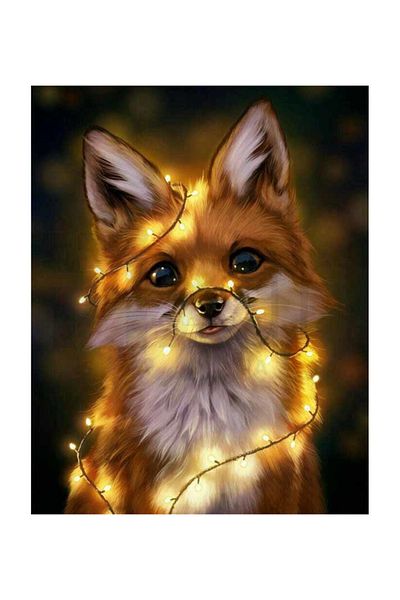 pixartsanat Lights And Fox Pixart Art Diamond Mosaic Painting Diamond Türkiye 50*50