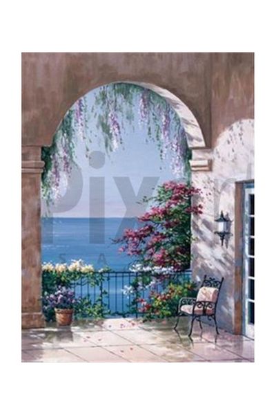 pixartsanat Floral Seascape Pixart Art Diamond Mosaic Painting Diamond Turkey 46*61