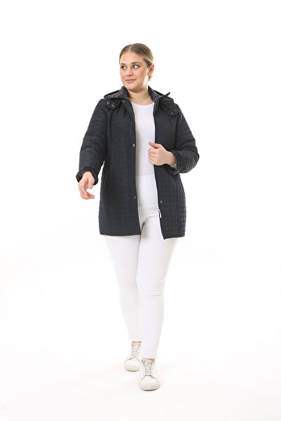 TUTveAL Collection Kapitone Mont, Kaban, Içi Kürklü Kapitone Mont ,büyük Beden Mont, Su Itici Mont,LACİVERT