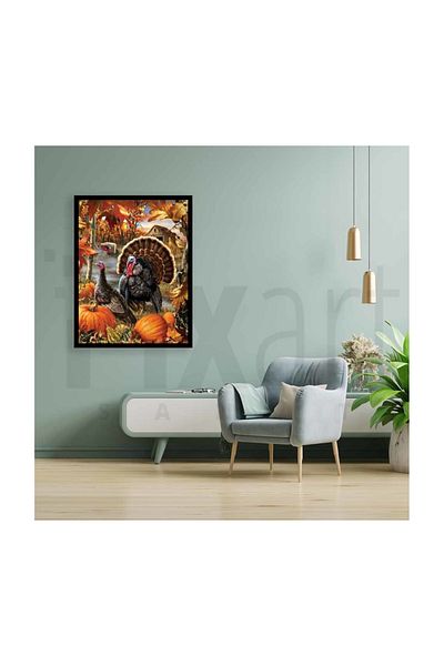 pixartsanat Turtles in the Pumpkin Field Pixart Art Diamond Mosaic Painting Diamond Turkey 49*62