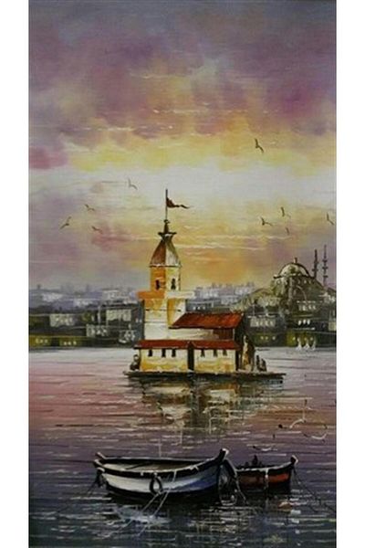 pixartsanat Maiden's Tower and Boats Pixart Art Diamond Mosaic Painting Diamond Turkey 53*94
