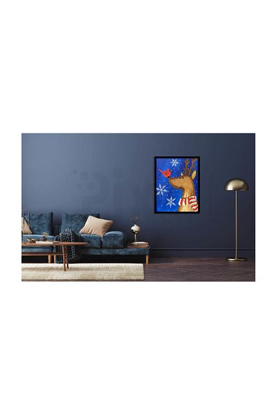 pixartsanat New Year's Deer And Bird Pixart Art Diamond Mosaic Painting Diamond Turkey 40*50