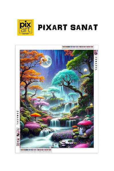 pixartsanat Flashy Waterfall 40x50 PixArt Art Diamond Mosaic Painting Diamond Turkey