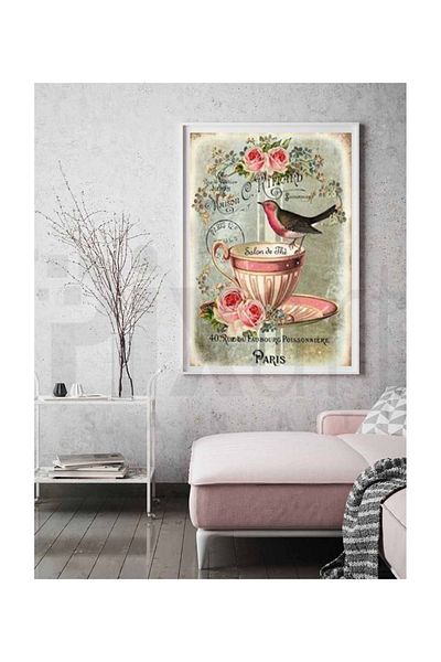 pixartsanat Sweet Bird And Cup Pixart Art Diamond Mosaic Painting Diamond Türkiye 48*51