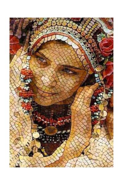 pixartsanat Girl Transforming from Mosaic to Diamond Mosaic Pixart Art Diamond Mosaic Painting Diamond Turkey43*61