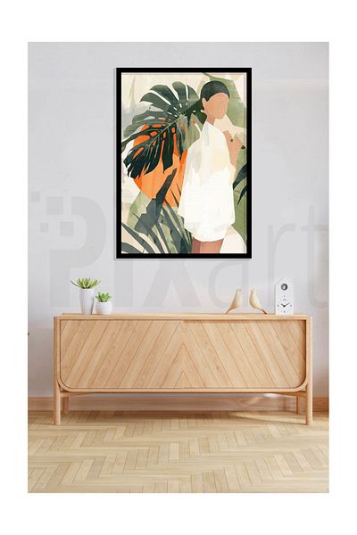 pixartsanat Leafy Abstract Woman Pixart Art Diamond Mosaic Painting Diamond Türkiye 43*50