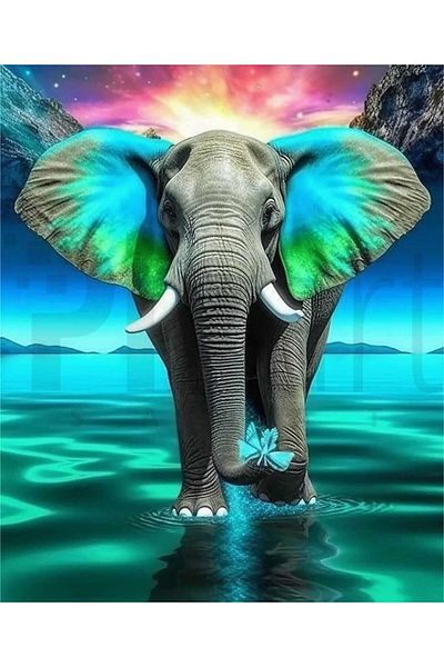 pixartsanat Elephant 5d 30*40 Cm Pixart Art Diamond Mosaic Painting Diamond Turkey