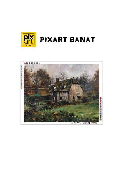 pixartsanat Village House 50x35 PixArt Art Diamond Mosaic Painting Diamond Turkey
