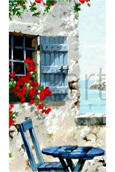 pixartsanat Red Floral Stone House Pixart Art Diamond Mosaic Painting Diamond Turkey Diamond Mosaic Painting Diamond Tü