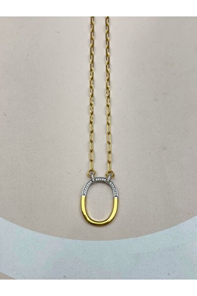ANGELSS JEWELLERY Tiff Kilit Gold Taşlı Kolye (ZİRKON TAŞLI MARKA MODEL LOCK ...