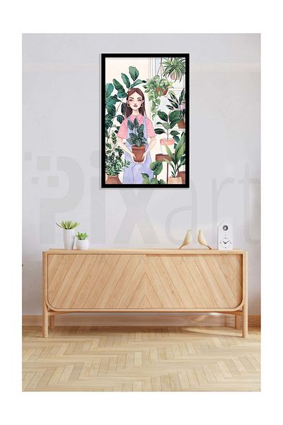 pixartsanat Flowers And Woman Pixart Art Diamond Mosaic Painting Diamond Turkey 40*50