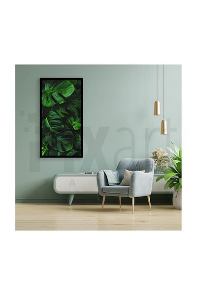 pixartsanat Green Leaf Pattern Pixart Art Diamond Mosaic Painting Diamond Türkiye 40*60