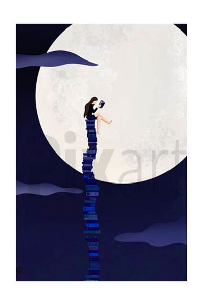 pixartsanat Journey to the Sky with Books Pixart Art Diamond Mosaic Painting Diamond Turkey 40*50