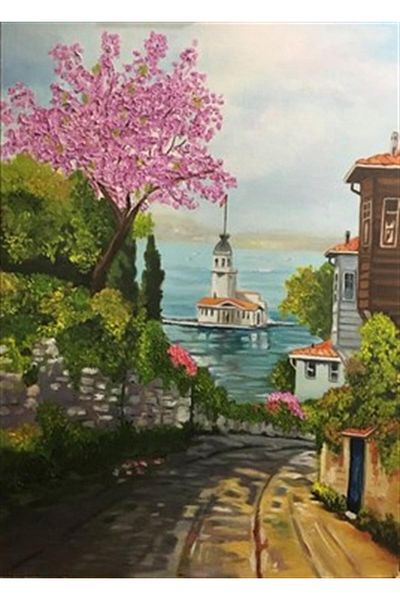 pixartsanat Pixart Art - Skydia Maiden's Tower Diamond Mosaic Painting, Diamond Detailed, 45*60 Turkey