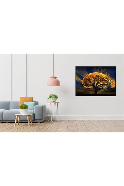 pixartsanat Moon And Dried Tree Pixart Art Diamond Mosaic Painting Diamond Turkey 50*35