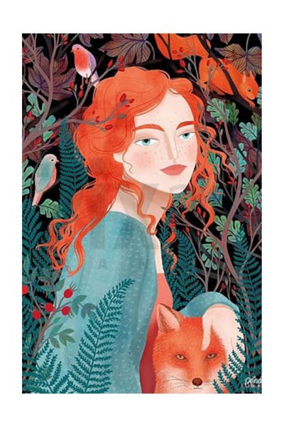 pixartsanat Red Haired Woman And-animals Pixart Art Diamond Mosaic Painting Diamond Turkey 40*60