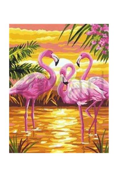 pixartsanat Flamingos in the Sunset PixArt Art Diamond Mosaic Painting Diamond Turkey 46*58