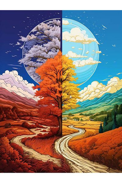 pixartsanat Diamond Pixart Tree Mosaic Painting - Turkey 30X40