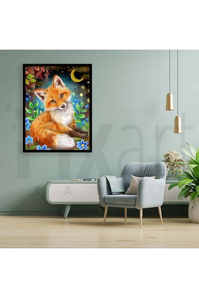 pixartsanat Foxes 30*40 Cm Pixart Art Diamond Mosaic Painting Diamond Turkey