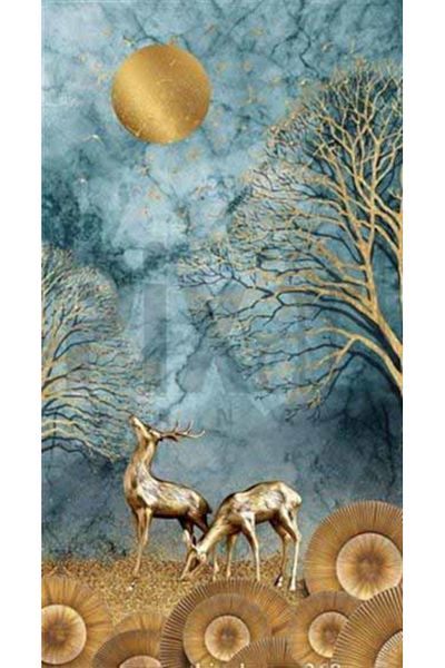 pixartsanat Gold Nature Pixart Art Diamond Mosaic Painting Diamond Turkey 48*88