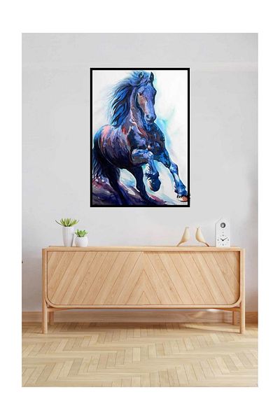 pixartsanat Blue Horse Portrait Pixart Art Diamond Mosic Painting Daimond Turkey 38*53