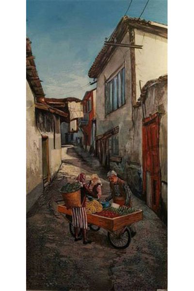 pixartsanat Old Street Seller Pixart Art Diamond Mosaic Painting Diamond Turkey 37*69