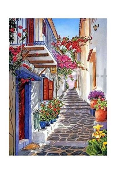 pixartsanat Floral Staircase Pixart Art Diamond Mosaic Painting Diamond Turkey 46*64