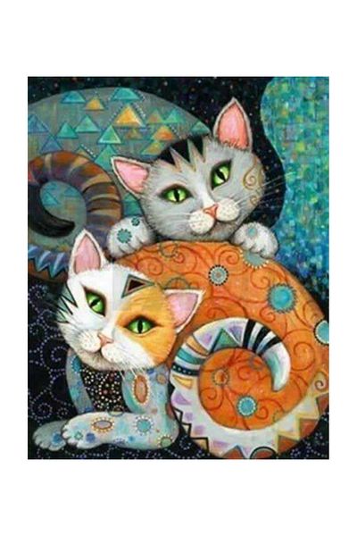 pixartsanat Cat Figures Pixart Art Diamond Mosaic Painting Daimond Turkey 63*81