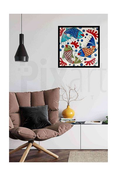 pixartsanat Fishes Pixart Art Diamond Mosaic Painting Diamond Turkey 35*38