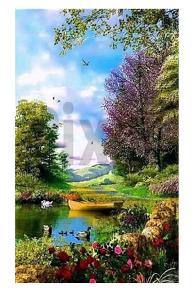 pixartsanat Peaceful Forest Scenery Pixart Art Diamond Mosaic Painting Diamond Turkey 46*74