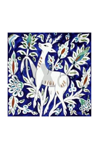 pixartsanat Deer Pattern on Blue Background Pixart Art Diamond Mosaic Painting Diamond Turkey 57*57